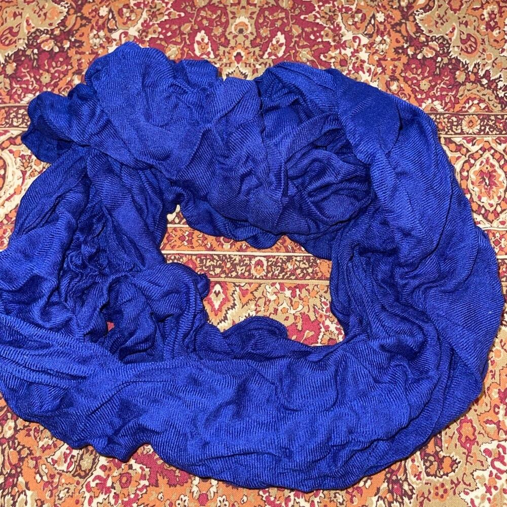 Bright Blue Infinity Scarf Jewel Tone Lapis Navy